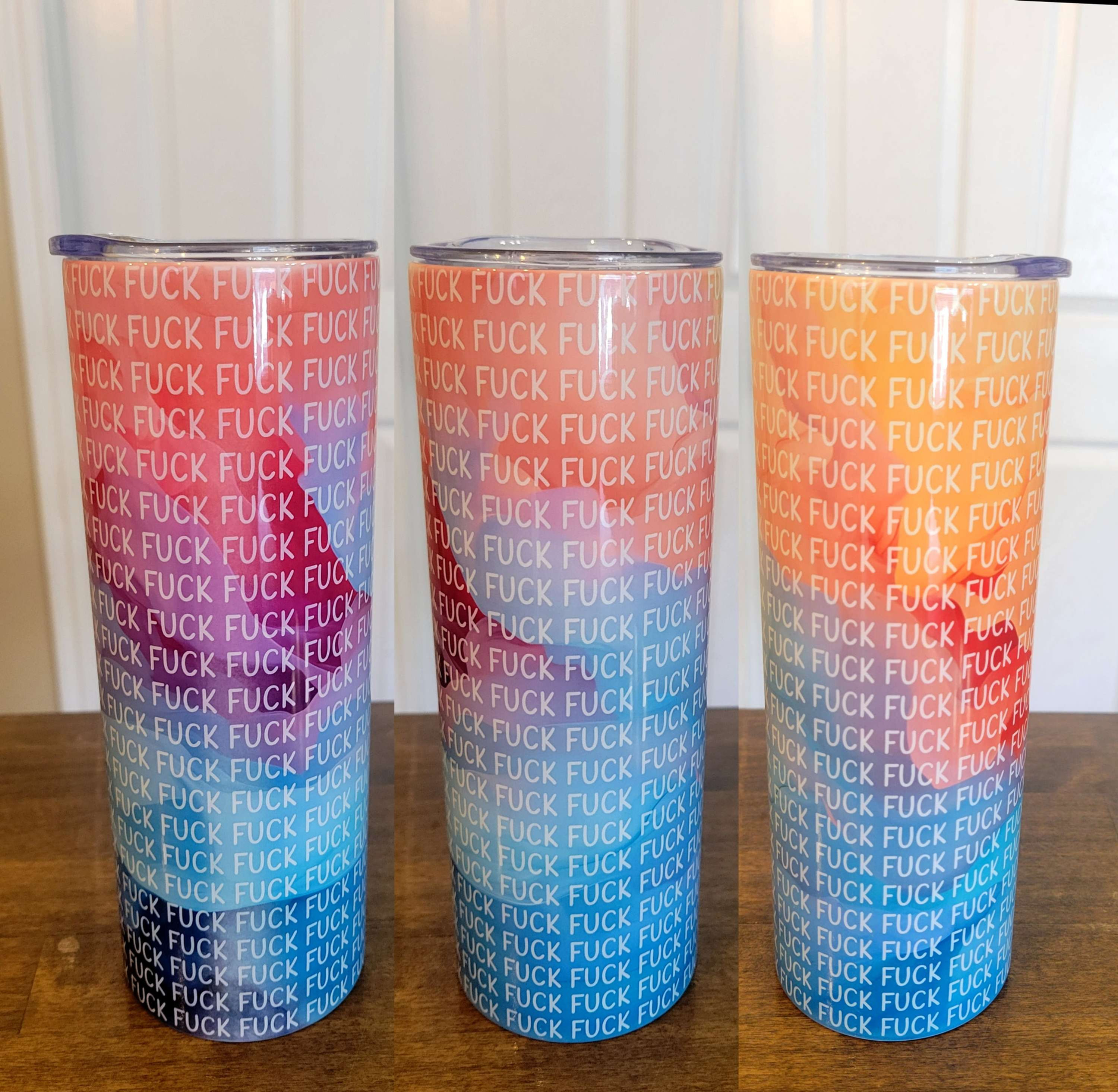 Fuck Watercolor Background Tumbler/Skinny Tumbler/Adult Humor