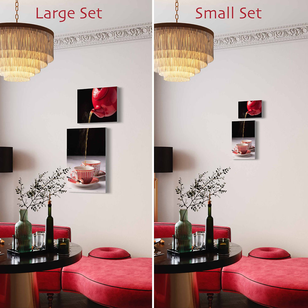 Thumbnail: Tea pot and cups picture: Comparison between the two available sizes