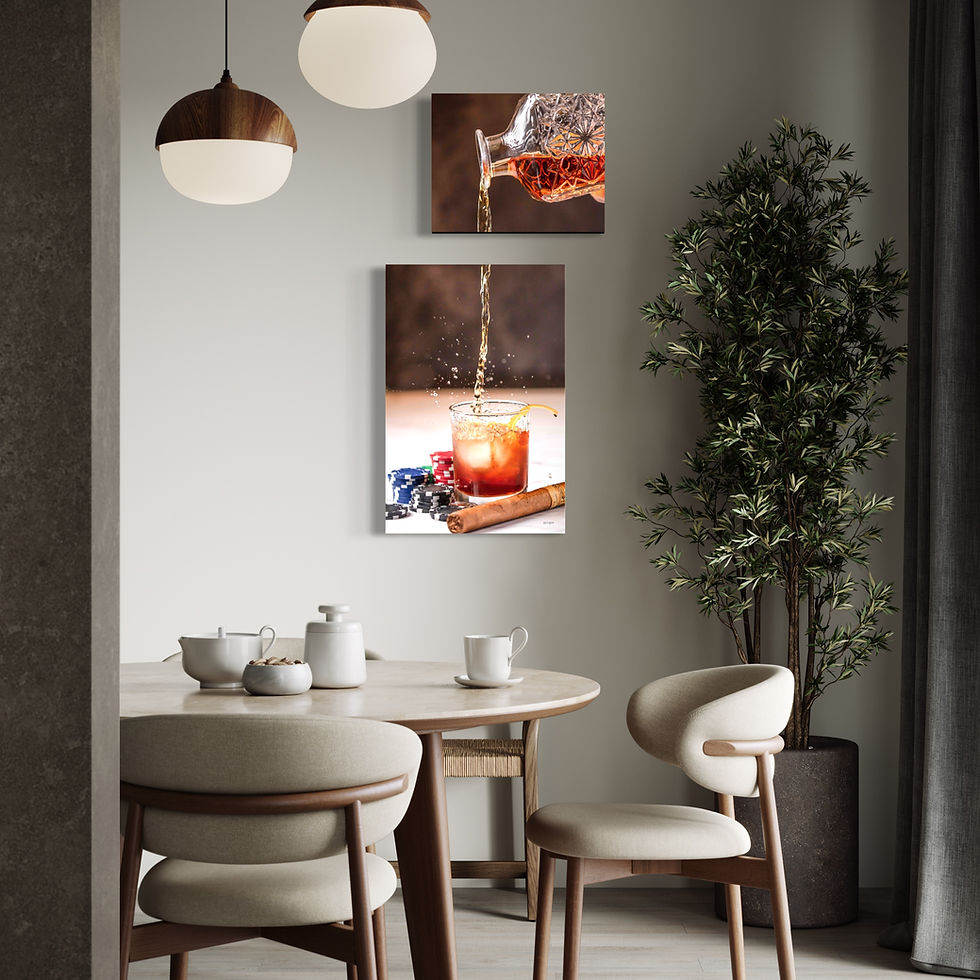 Thumbnail: set of 2 pictures of old fashioned cocktail, hanged on wall