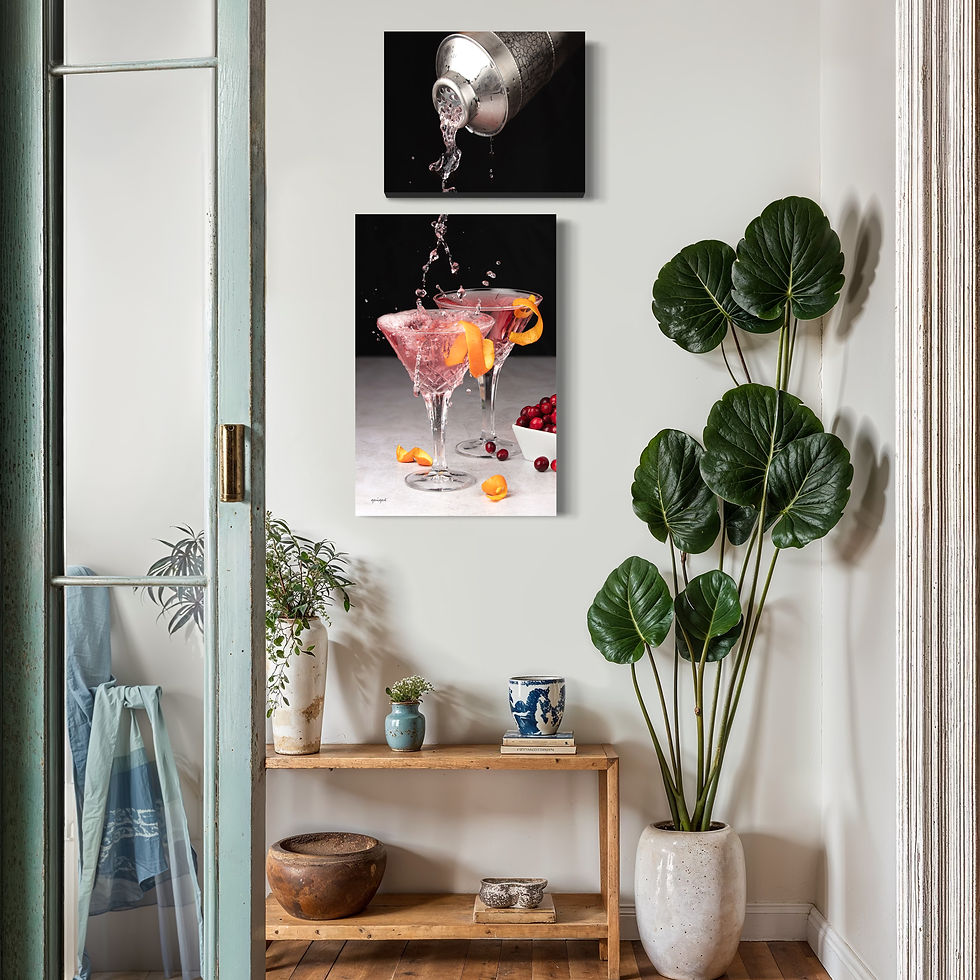 Thumbnail: Set of 2 pictures of cosmopolitan martini hanged on wall