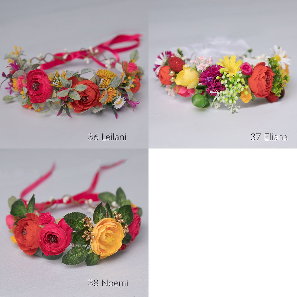 Thumbnail: Spring Flower girl crown, Flower hair wreath, Wedding flower crown, Floral crow