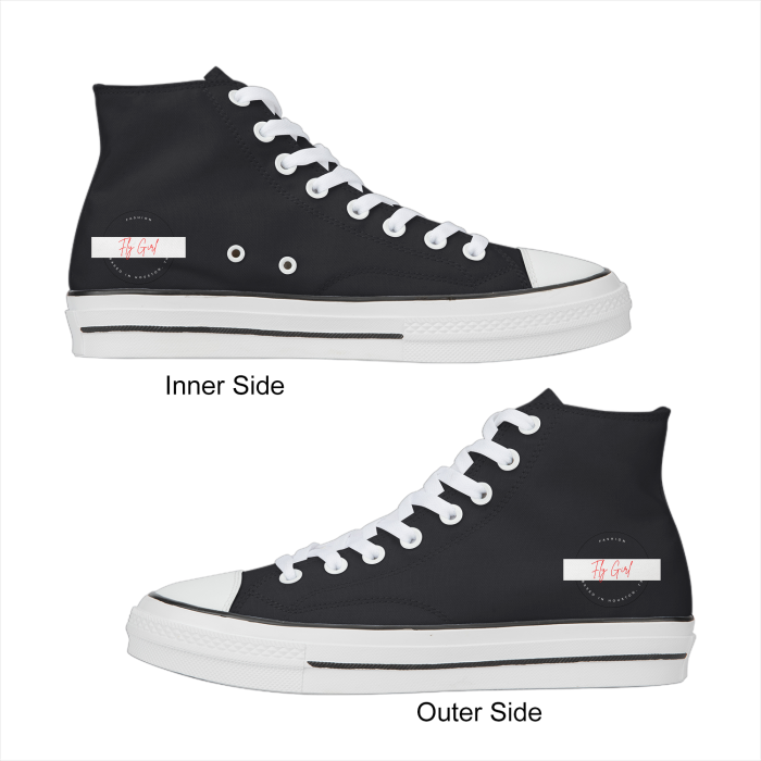 Black High Top Canvas Shoes