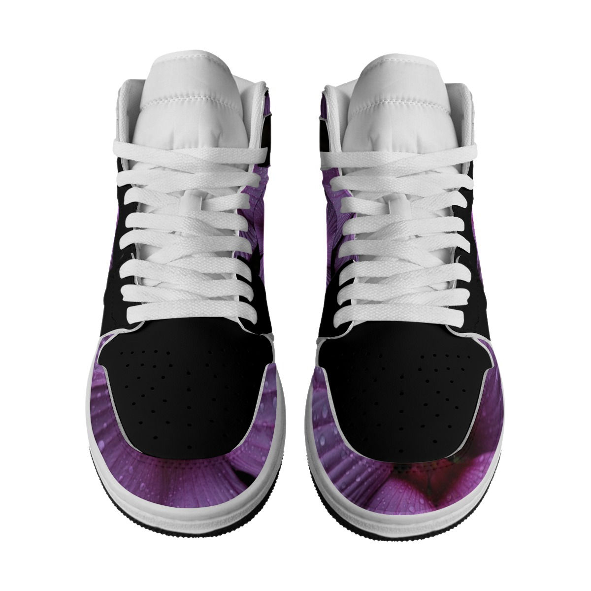 Women's PURPLE FLOWL HAWAII GIRL Synthetic Leather Stitching Shoes