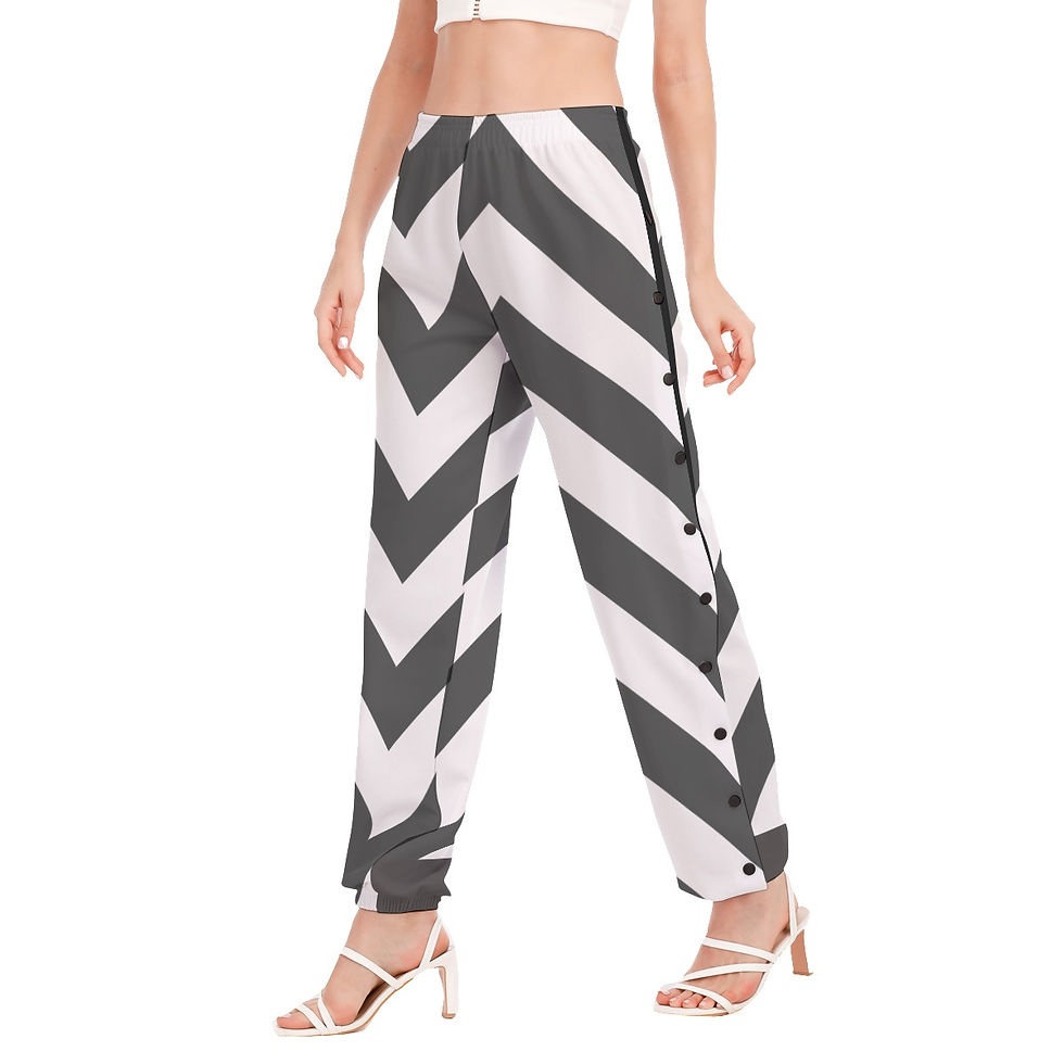 Thumbnail: Women's Casual Sport Pants With Side Button Closure