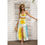 Thumbnail: Hawaii Girl Yellow flower Women's Tie Back Wrap Dress Set
