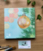 A beautiful abstract realistic painting which glows he bauble design in the dark