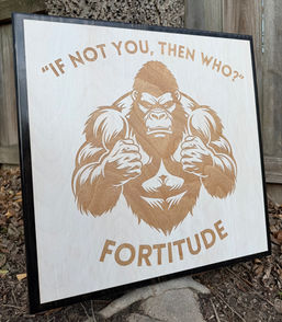 Engraved wood home gym sign