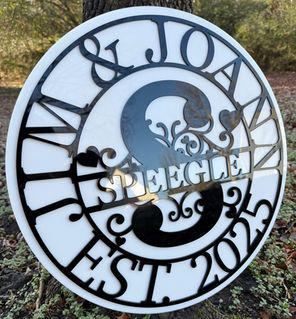 Black & white acrylic wedding gift sign/wall art