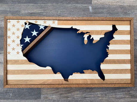 Custom USA cutout shadow box