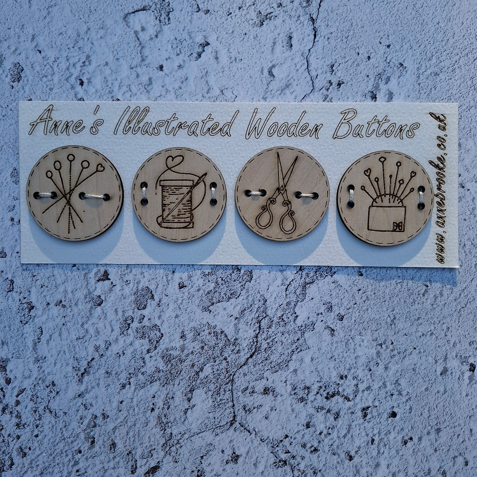 Thumbnail: Anne's illustrated wooden buttons