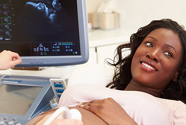 Woman getting ultrasound