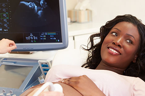 Woman getting ultrasound