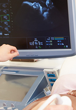 Woman getting ultrasound