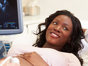 Woman getting ultrasound