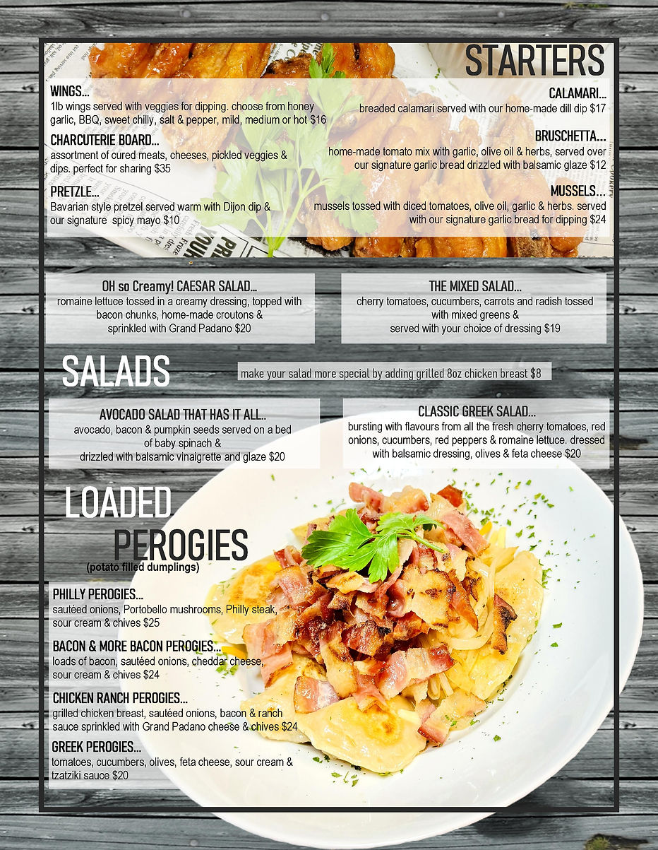 Postcard's Menu