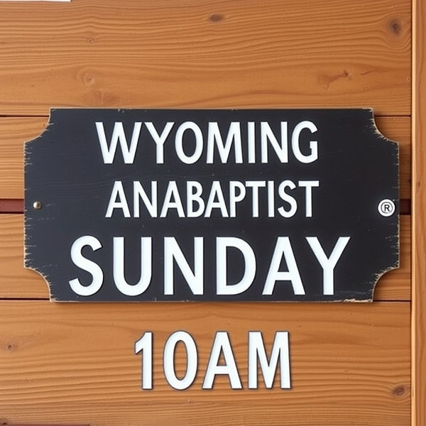 Sign showing the Church Service Meeting Time