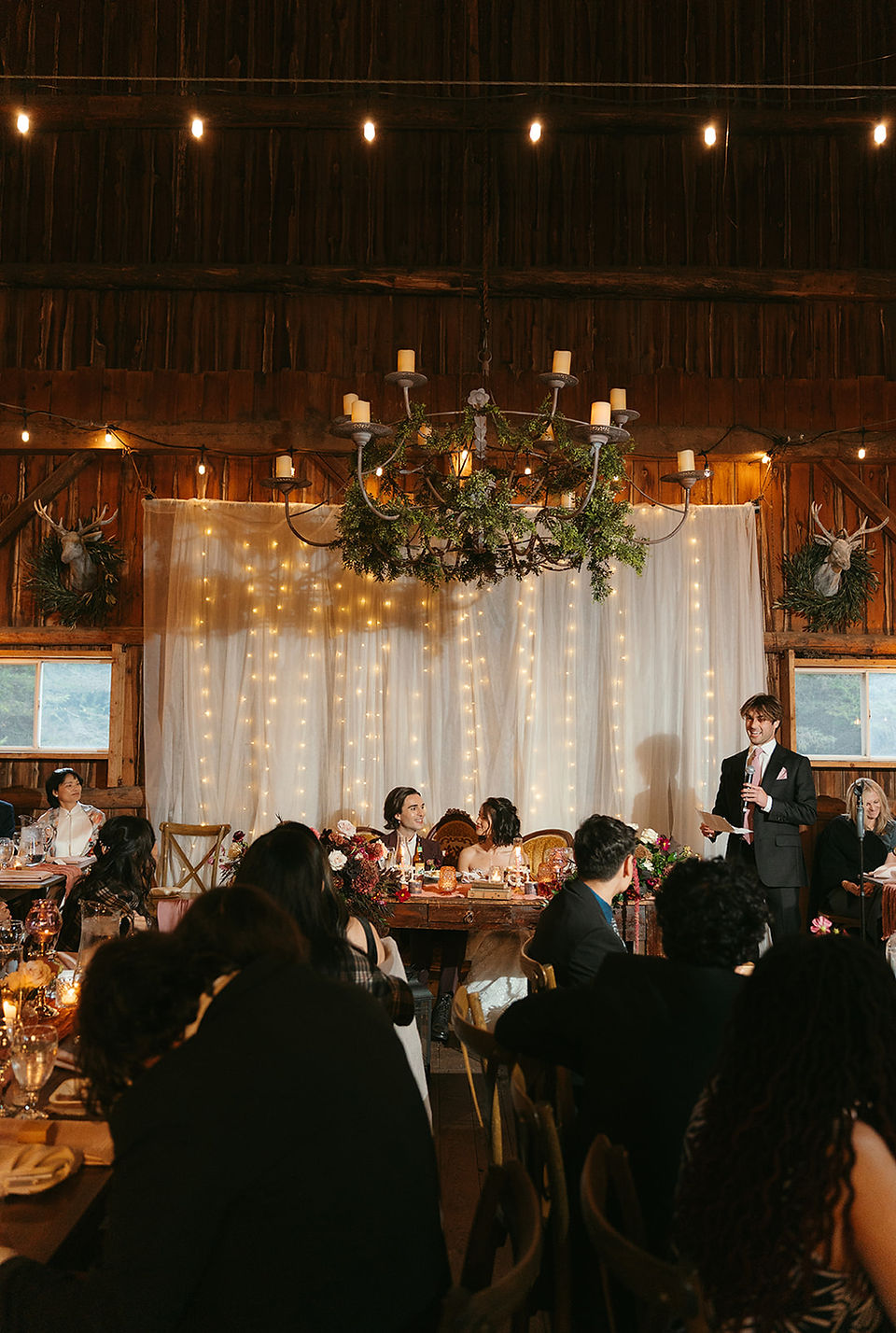 Wedding reception details designed by Indigo Moon Events at Abloom Farm.