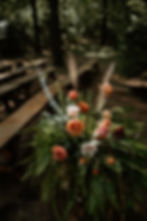 Wedding ceremony flowers designed with natural elements at Abloom Farm in Wisconsin