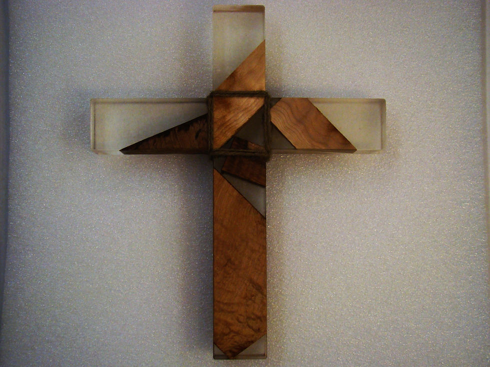 Thumbnail: Clear Epoxy & Wood Cross 13"H x 10-1/2"W x 1-3/4" Thick