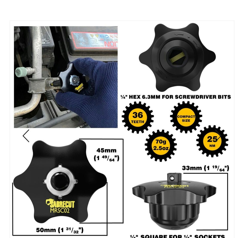 Thumbnail: Sabrecut Mini 1/4" & Hex Drive Palm Finger Ratchet Kit (MRSC02K1) Dual Drive 