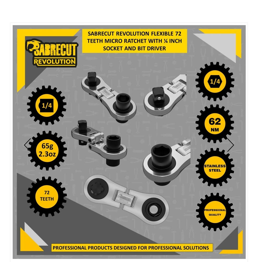Thumbnail: Sabrecut Mini Dual Flex Bit driver ratchet (MRSC08) 1/4 & Hex drive