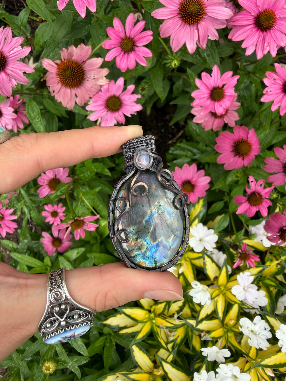 Thumbnail: Spectrolite Labradorite & Opal pendant 