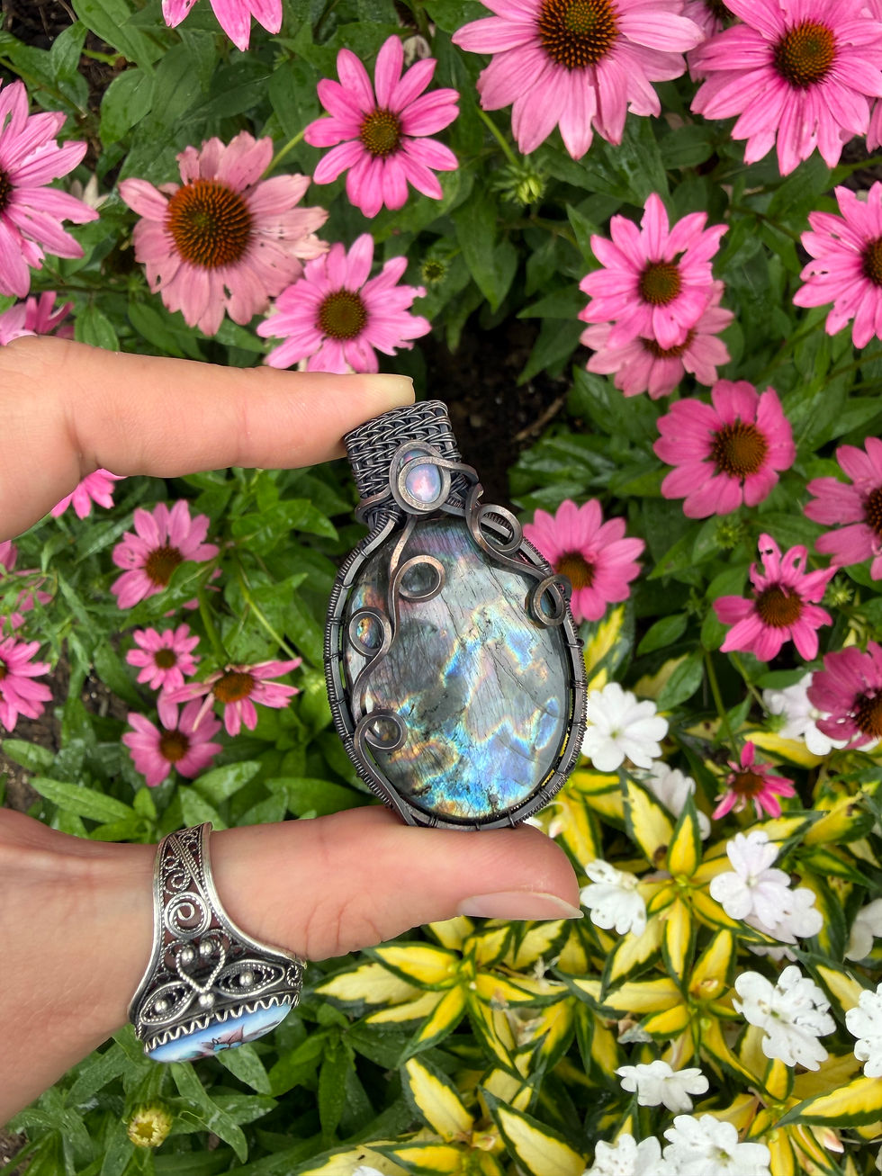 Thumbnail: Spectrolite Labradorite & Opal pendant 