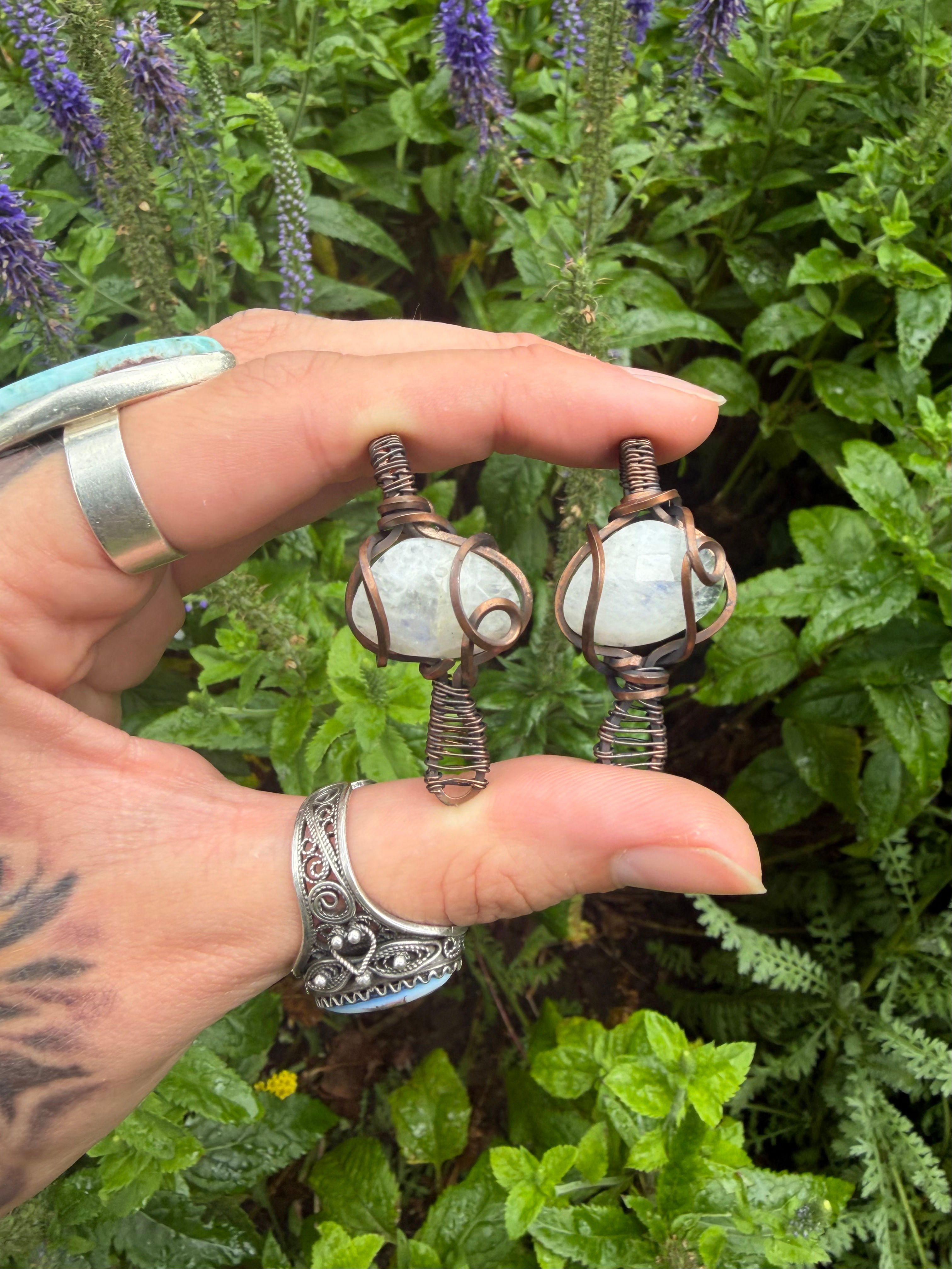Rainbow Moonstone pendants 
