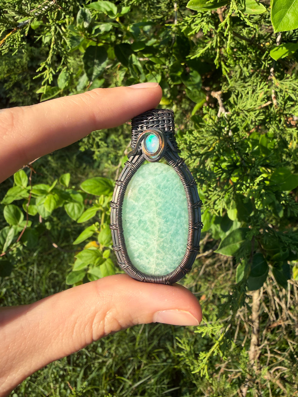 Thumbnail: Amazonite & Opal pendant 