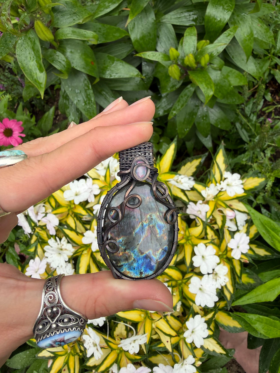 Thumbnail: Spectrolite Labradorite & Opal pendant 