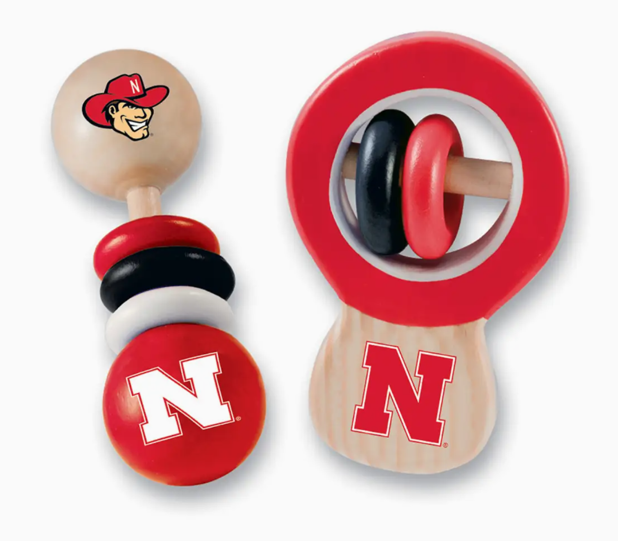 Nebraska Cornhusker Baby Rattles (2 pack)