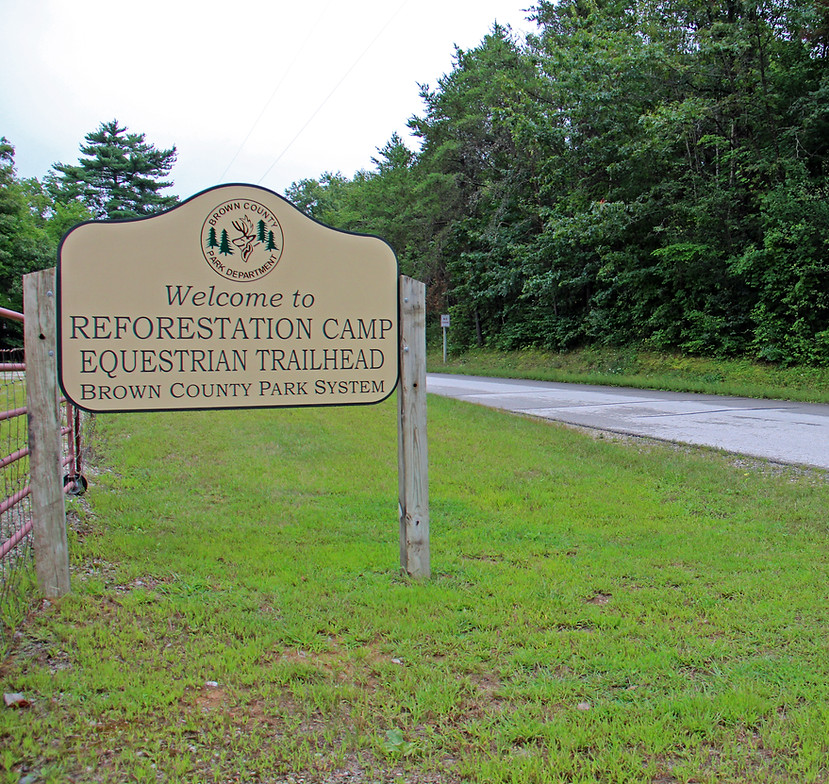 County park sign along Rustic Road 8 in Brown County