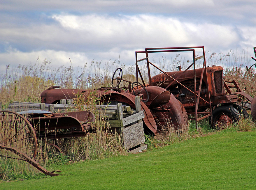 Old tractors along Rustic Road 53 in Outagmie County