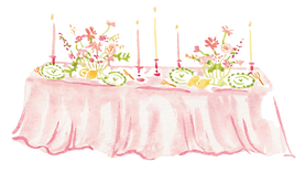 Garden party table flowers