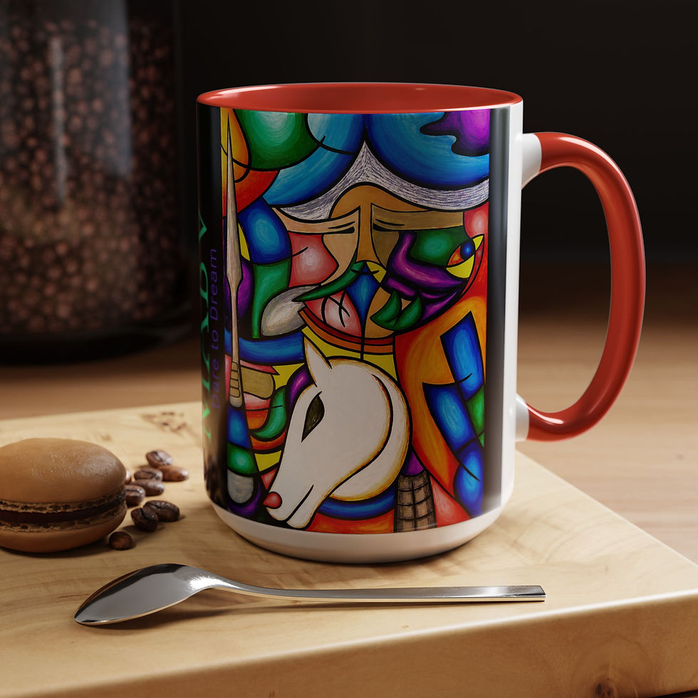 Thumbnail: My Father's Quixote Coffee Mug — Colorful Stained-Glass (15oz)