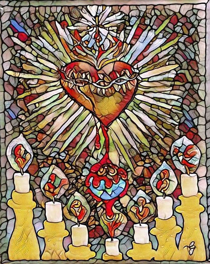 Precious Blood Sacred Heart of Jesus,  Live Candles with secret message,  Planet Earth