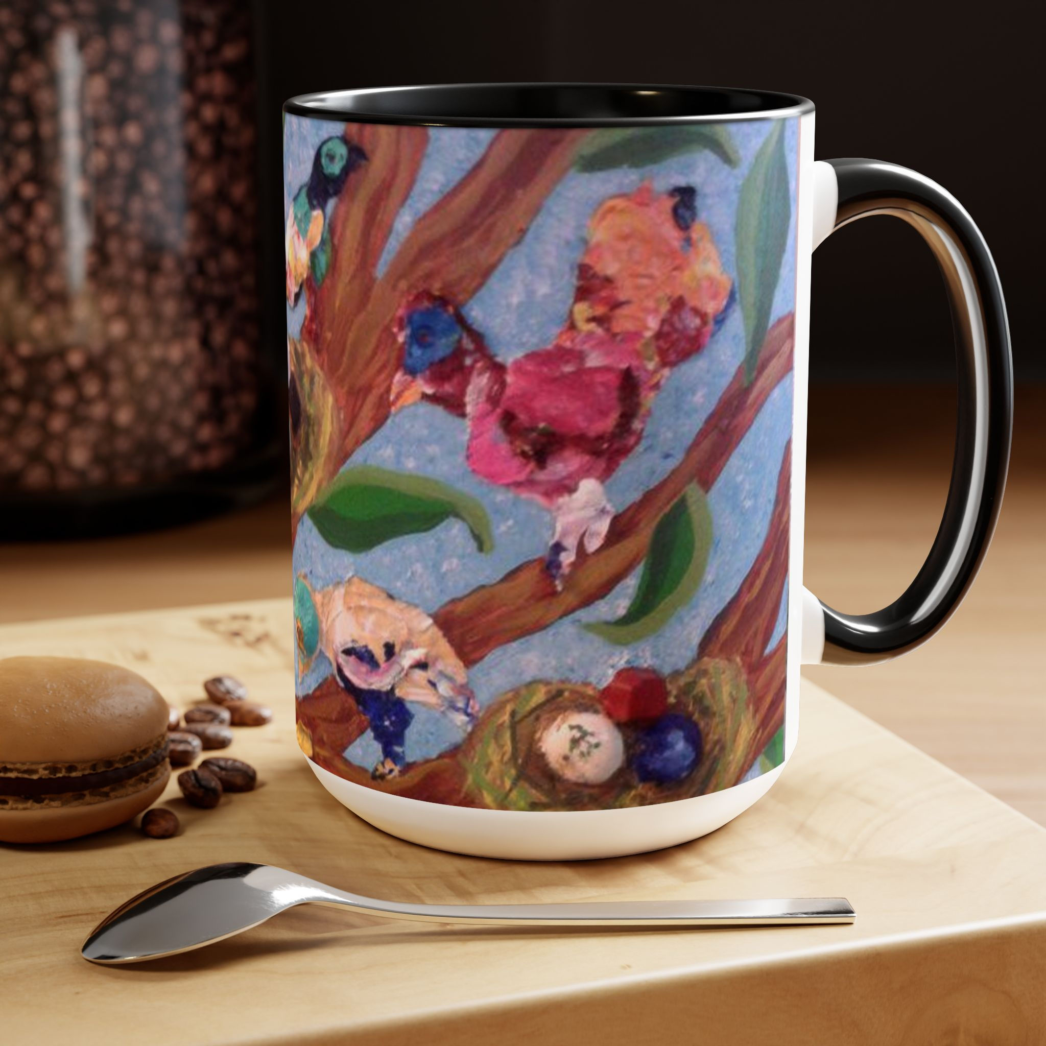 Two-Tone Coffee Mugs, 15oz