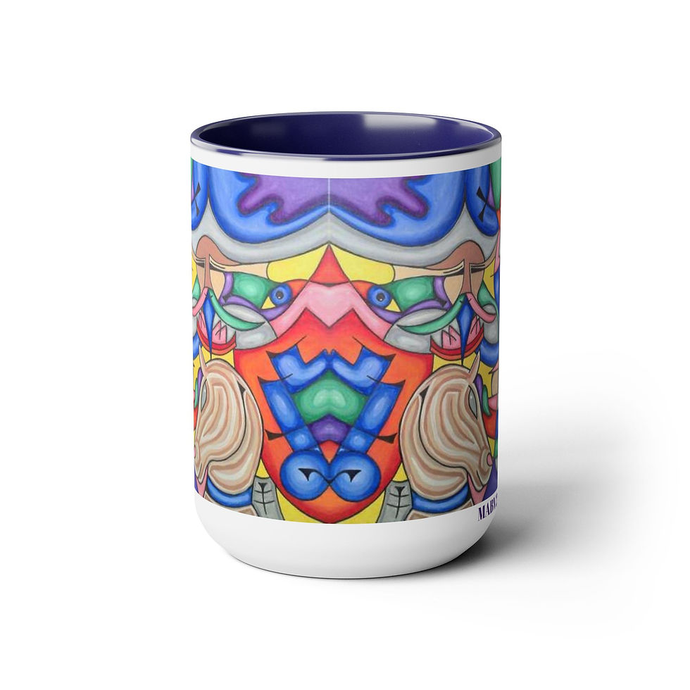 Thumbnail: Two-Tone Coffee Mugs, 15oz
