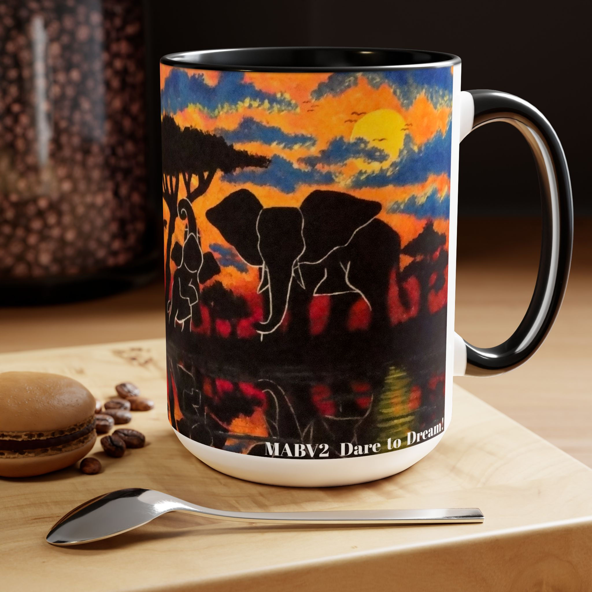 Two-Tone Coffee Mugs, 15oz