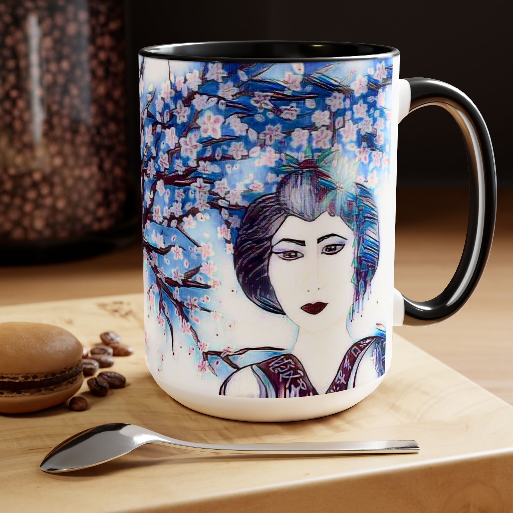 Two-Tone Coffee Mugs, 15oz