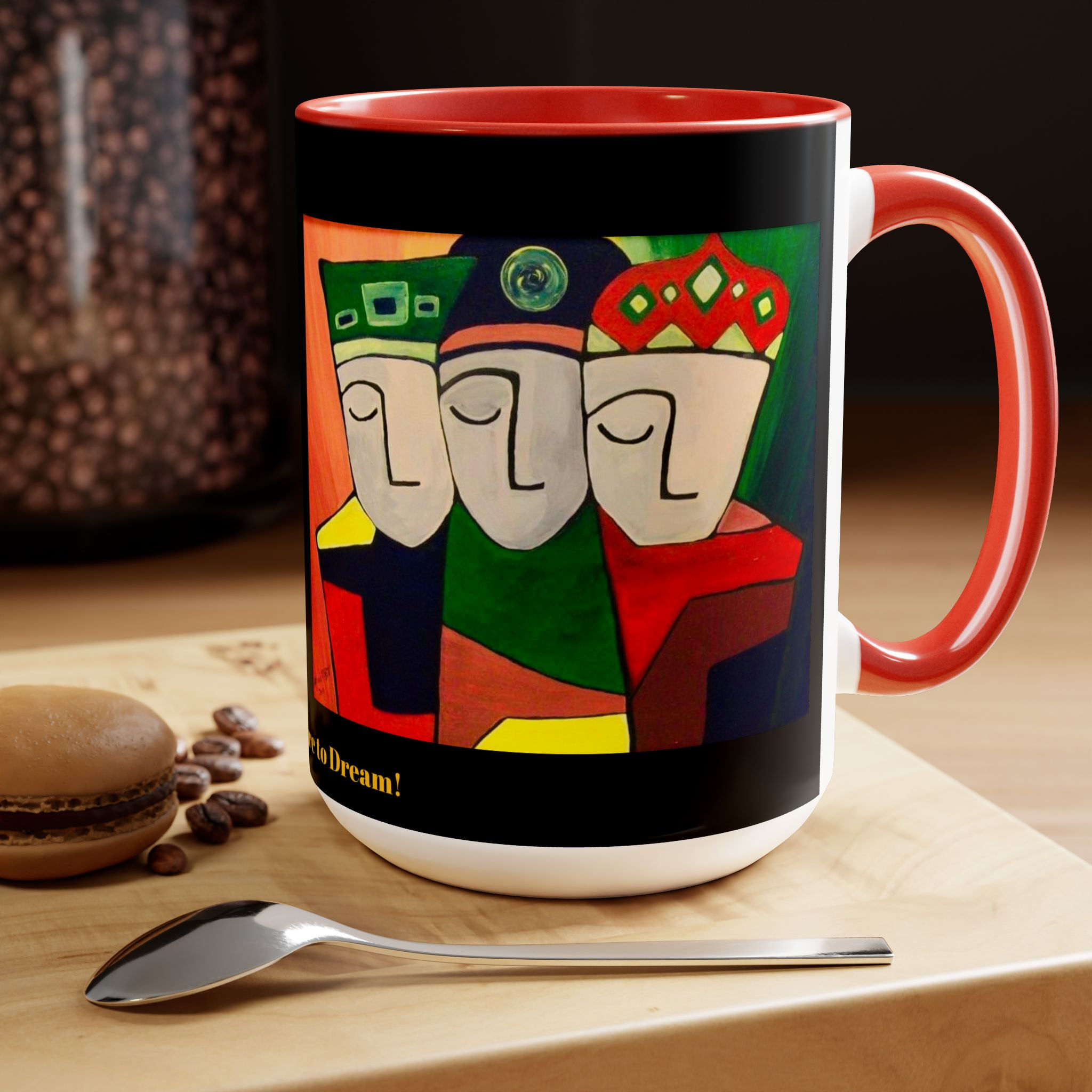 Two-Tone Coffee Mugs, 15oz