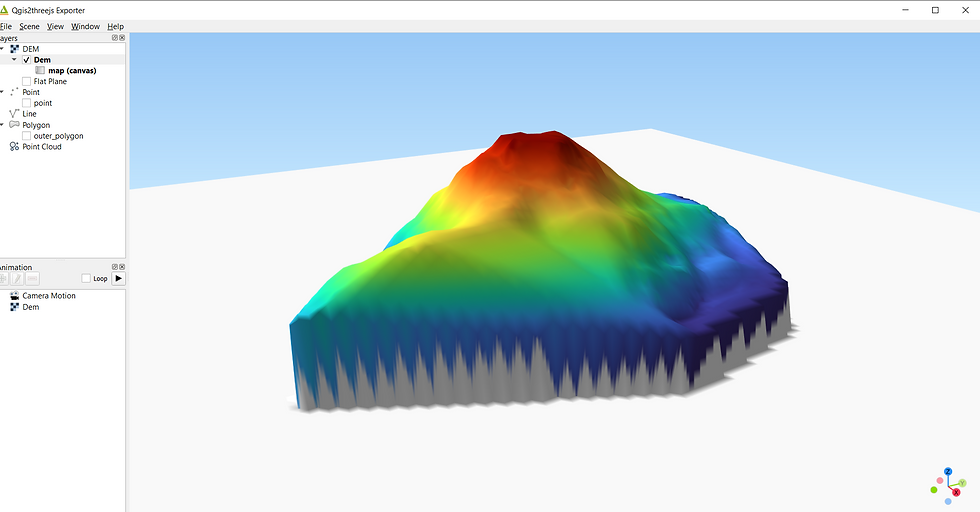 #D DEM in QGIS