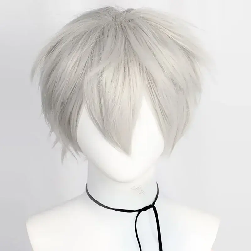 Thumbnail: Universal Short Cosplay Synthetic Wig Silver Red Pink Blonde Grass Green Black