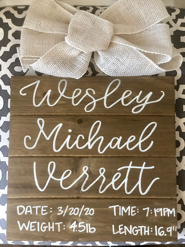 Wooden Newborn Sign