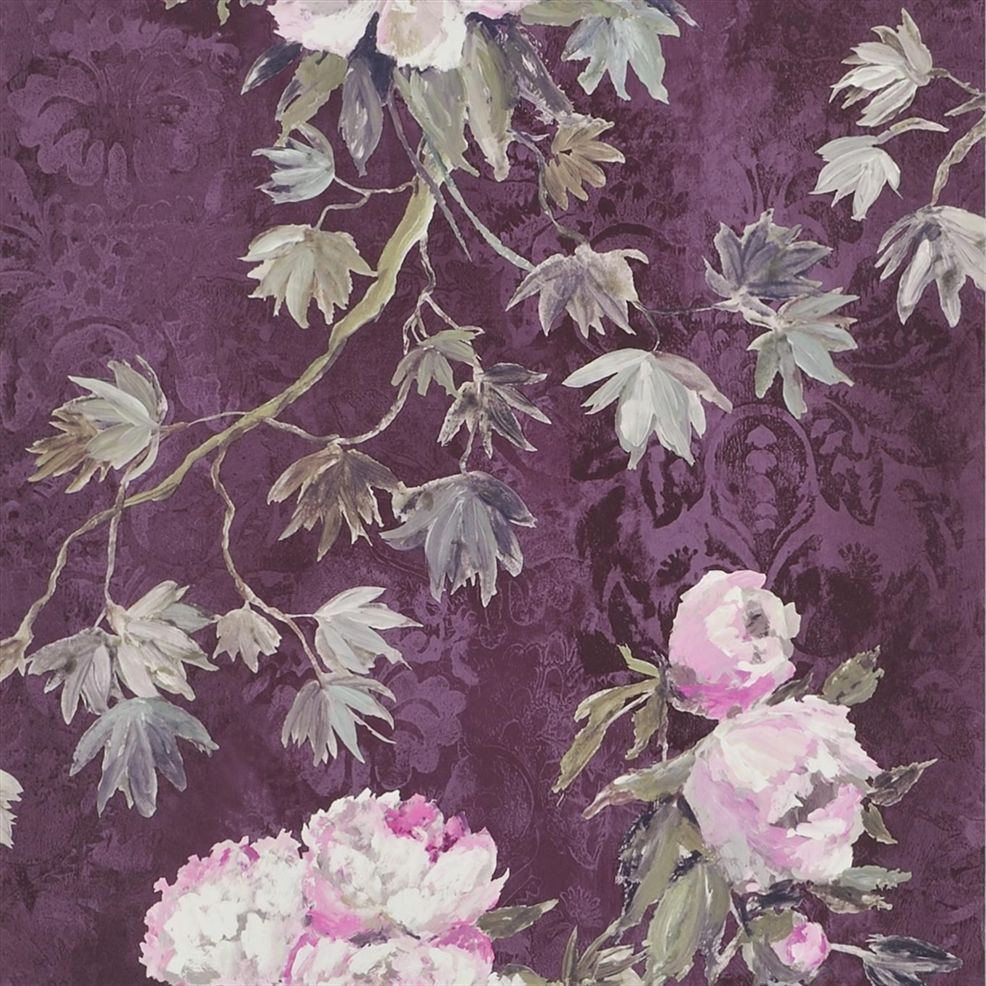 Caprifoglio Wallpaper - Floreale Damson
