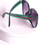 Thumbnail: Cat Eye Sunglasses Black Green Red with Drawstring Pouch