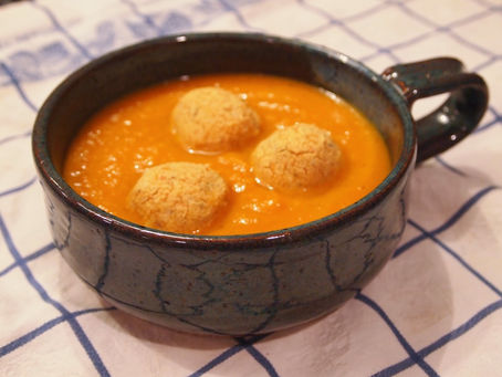 Carrot Soup with Chickpea Croquettes