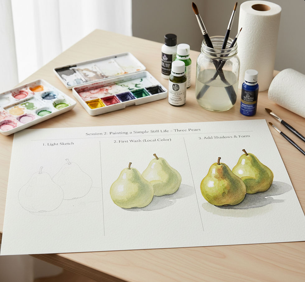 Thumbnail: Beginning Watercolor Classes - 3 class series