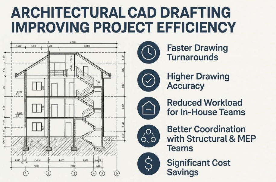 Architectural CAD drafting improves project efficiency with precise digital design workflows