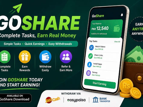 GoShare App - Smart Task Based Earning Platform